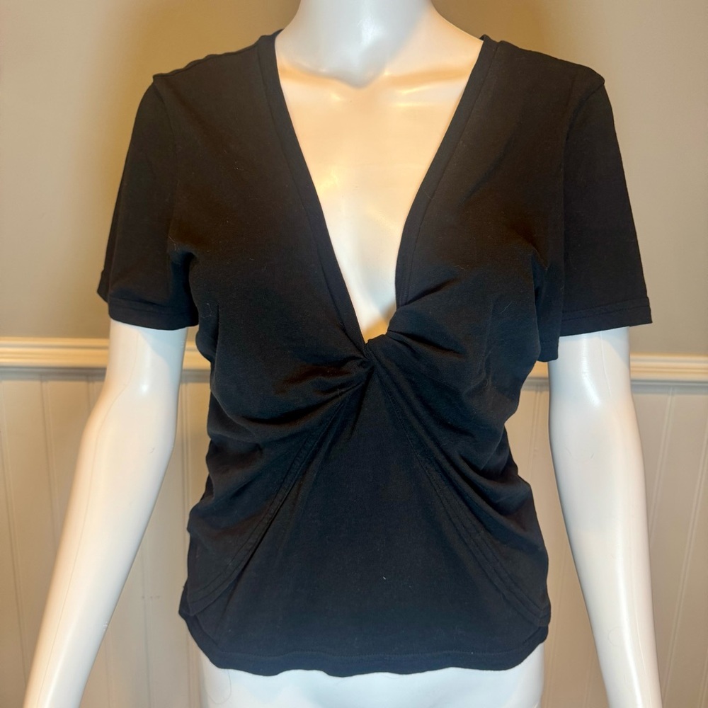 10 Crosby Derek Lam Black Twist Front Tee